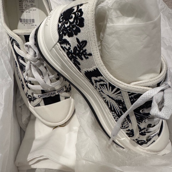 Embroidered Cotton Platform Sneakers NEW - Picture 4 of 6
